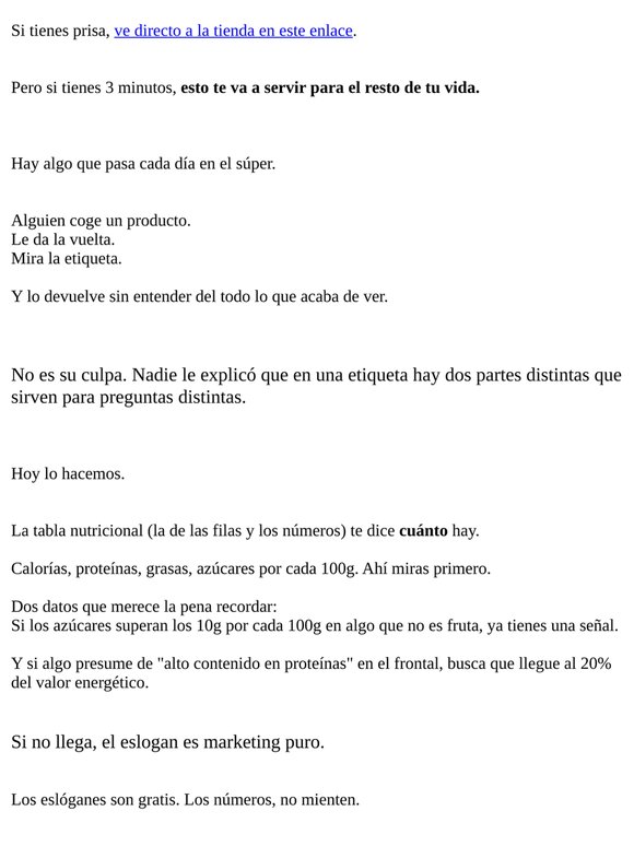 🍽️ Le diste la vuelta a la etiqueta. Pero miraste el lugar equivocado