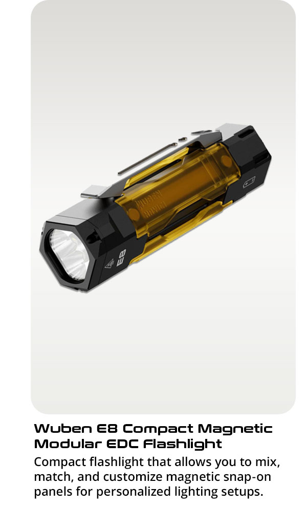 Wuben E8 Compact Magnetic Modular EDC Flashlight