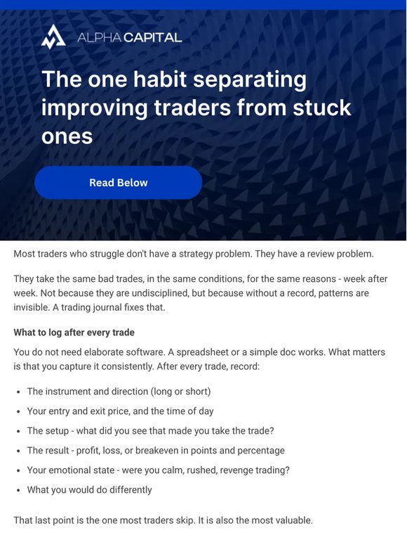 The one habit separating improving traders from stuck ones