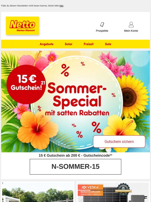 15 € Rabatt sichern!🌞