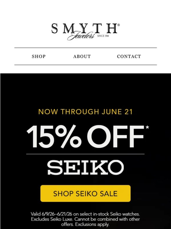 More Time to Save on Seiko ⌚
