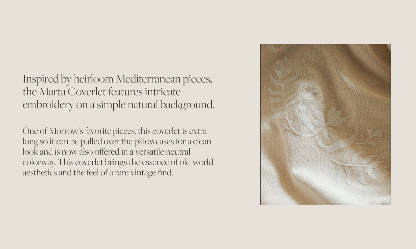 Detail of white floral embroidery