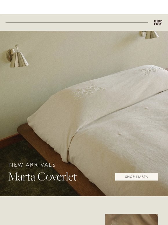 New Arrival | Marta Coverlet with tonal floral embroideries