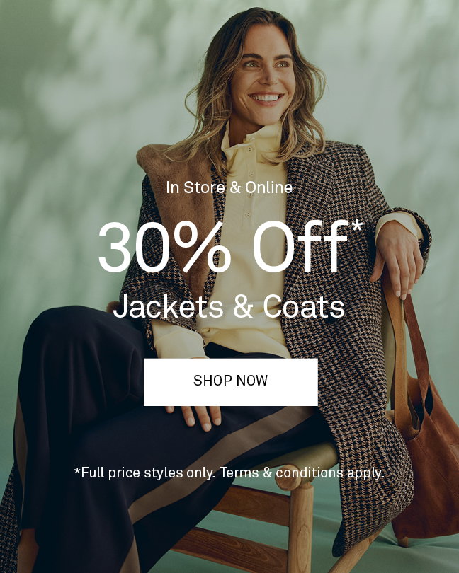 30% Off New Jackets & Coats