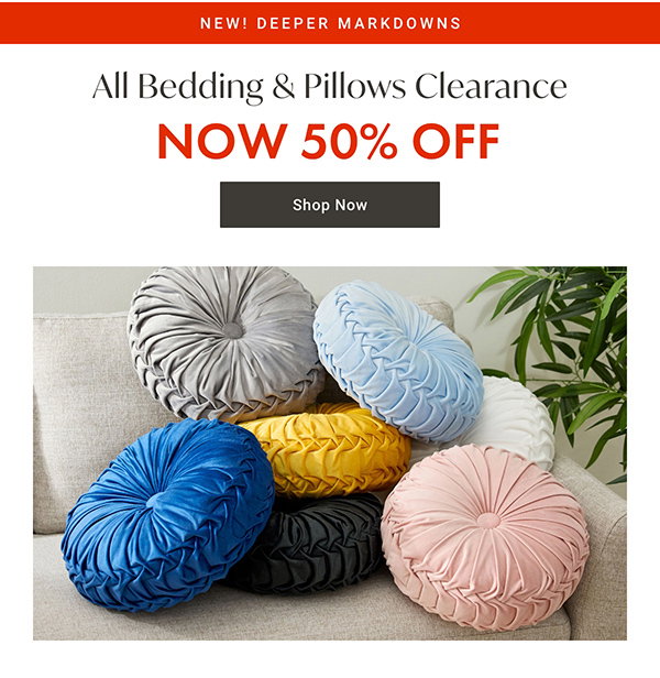 Bedding & Pillow Clearance - 50% OFF - Shop Now
