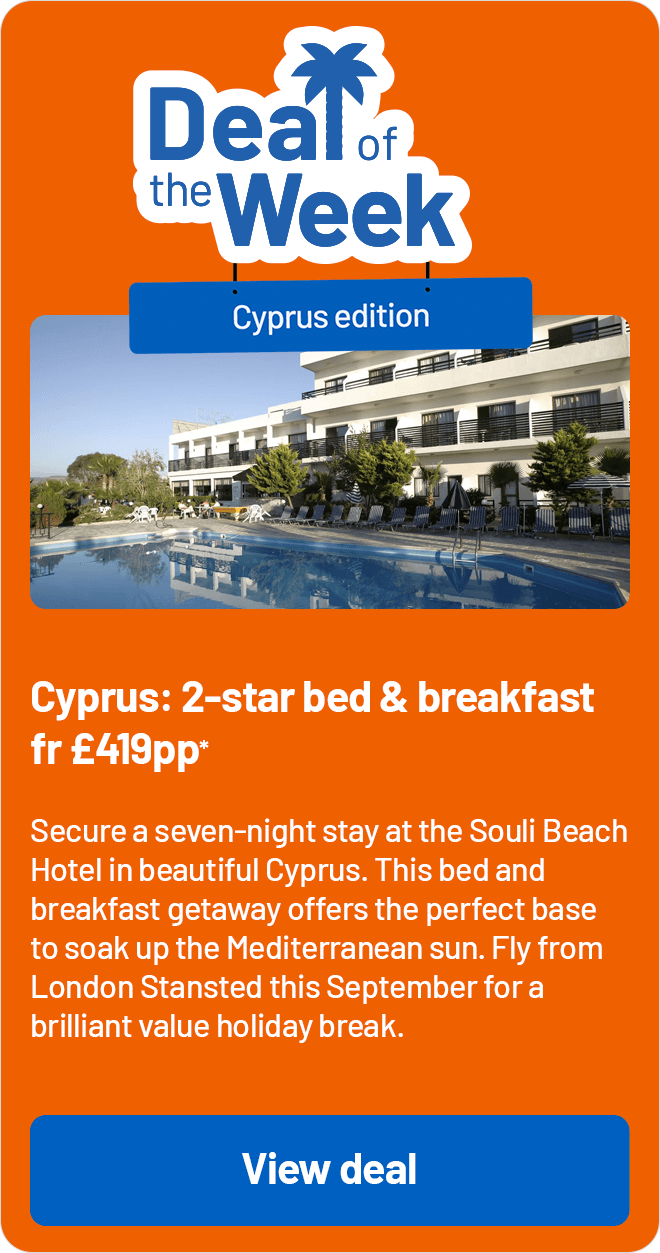 Deal of the week - Cyprus: 2-star bed & breakfast fr £419pp*