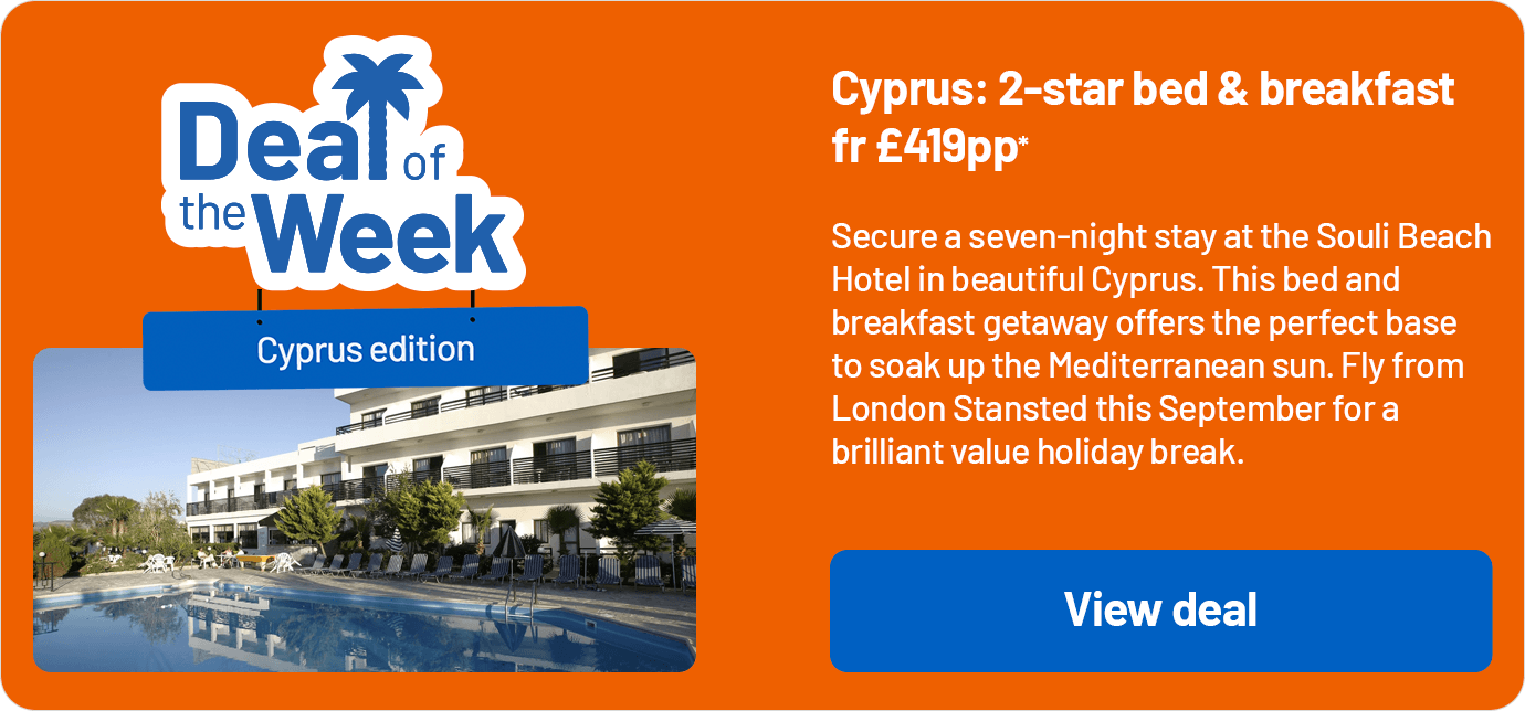 Deal of the week - Cyprus: 2-star bed & breakfast fr £419pp*