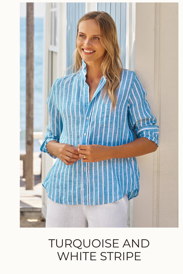 turquoise and white stripe