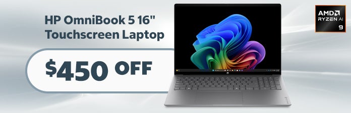 HP OmniBook 5 16-inch Touchscreen Laptop $450 OFF