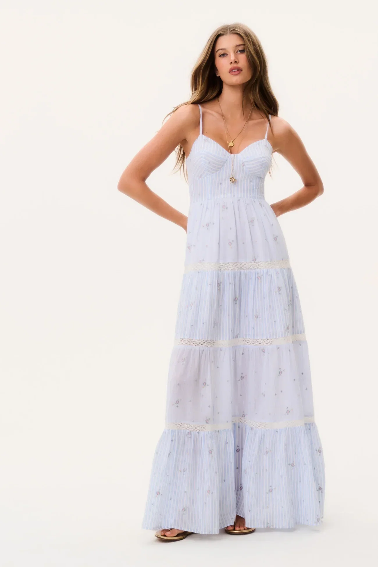 Image of  Story Cotton Maxi Dress - Sky Mist