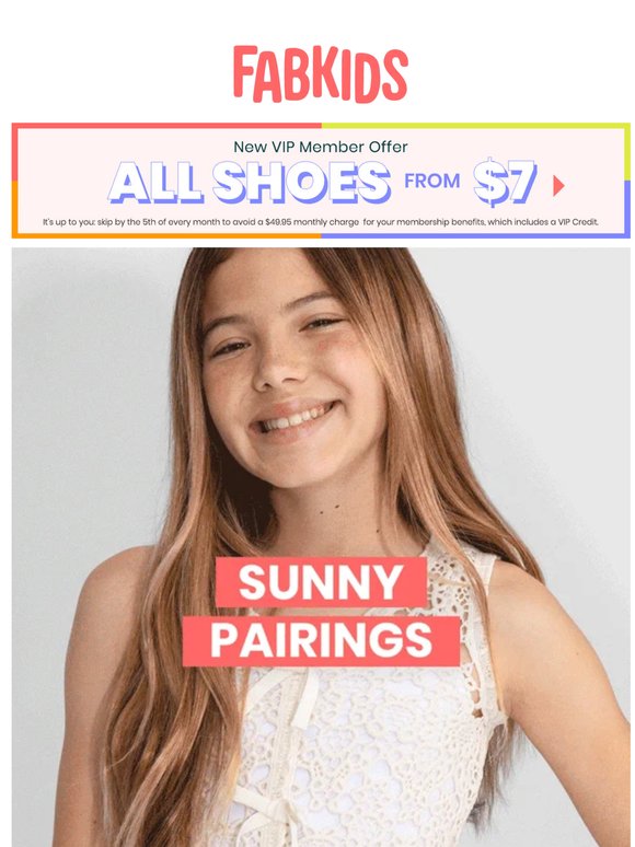 Sunny Pairings and Shoes from $7 for Kids 🌈