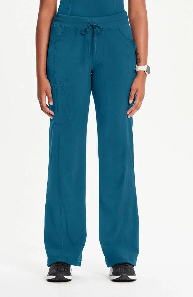 Image of Women's Rib-Knit Drawstring Waist Scrub Pant