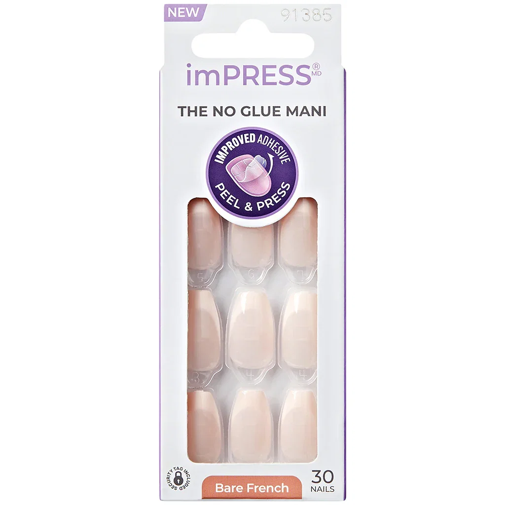 Image of Kiss imPRESS Bare French Press-On False Nails - Genuine