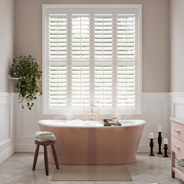 Faux wood shutters