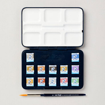 Van Gogh Pocket Box Watercolour Half Pan Metallic Interference Colours Set of 12