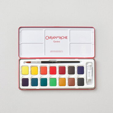 Caran D'ache Gouache Studio Box Assorted Colours Pans Set of 16