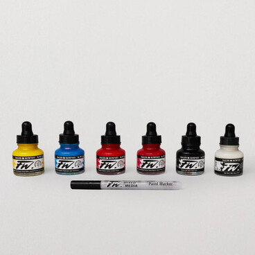 Daler Rowney FW Acrylic Ink Primary Colours 29.5ml Set of 6