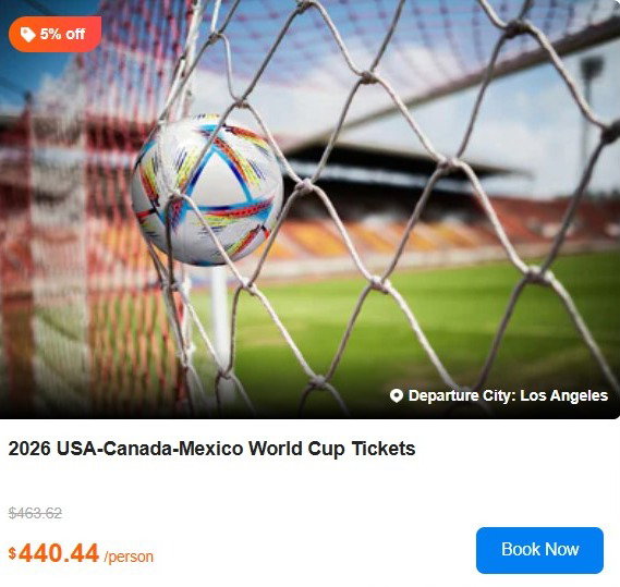2026 USA-Canada-Mexico World Cup Tickets 5.0 Tour Code: 747639