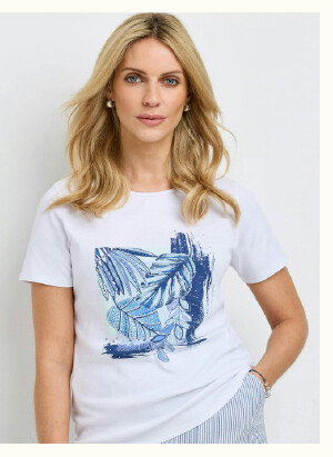 Embellished Cotton Leaf Top