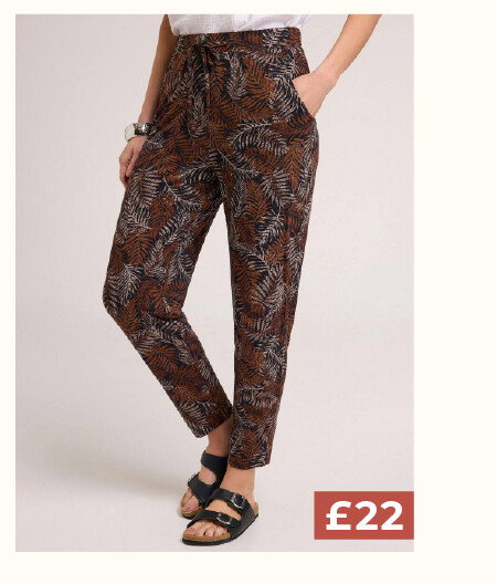 Jersey Pull-On Fern Print Trousers