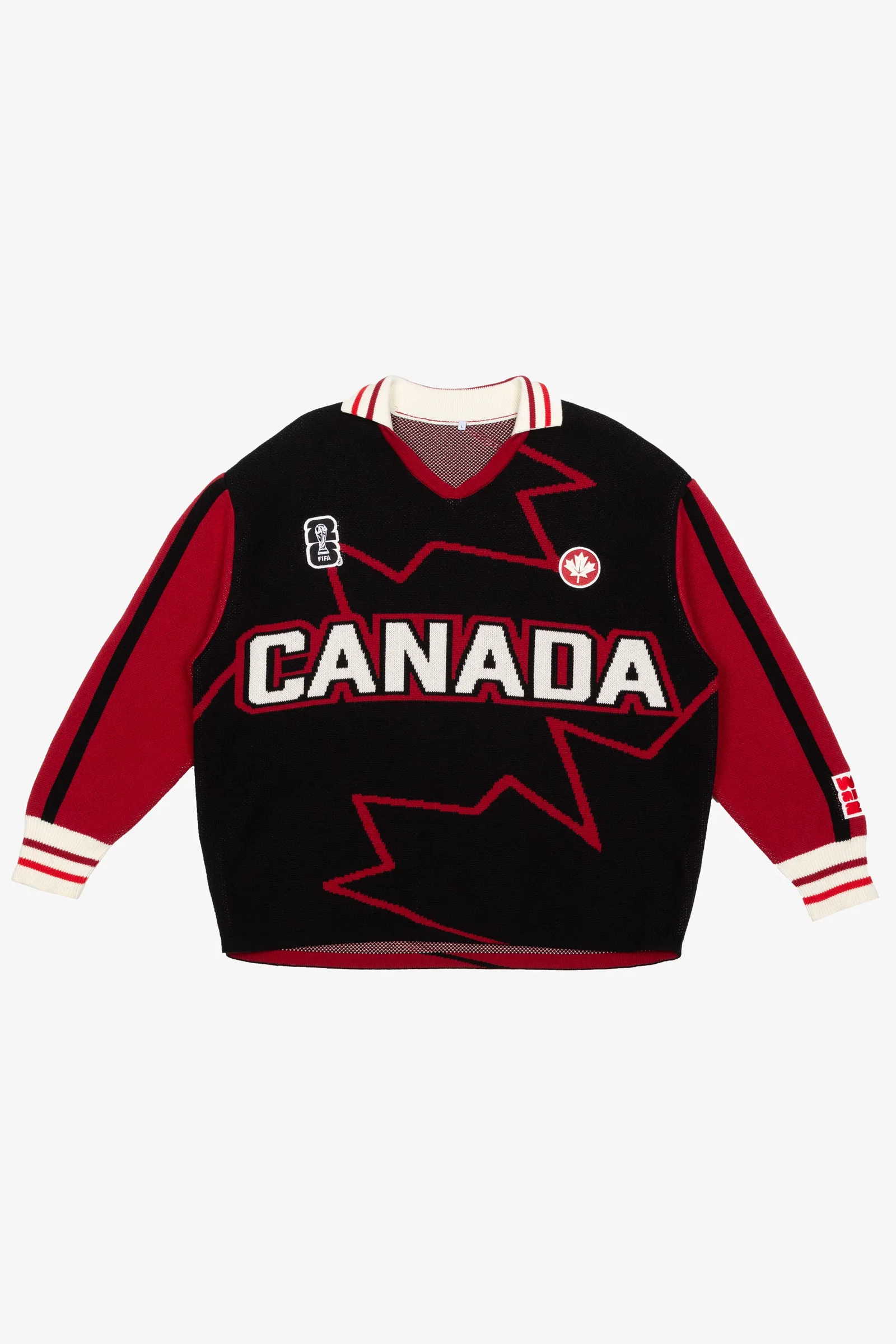 Image of FIFA World Cup 2026™ Canada Knit Long Sleeve Jersey - Black
