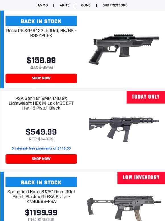 Rossi RS22P Rimfire Pistols Return For $159.99!