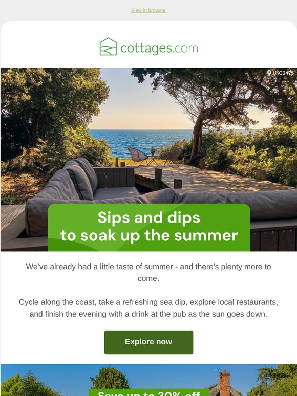 Save up to 30% off* last minute breaks