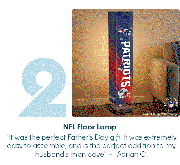 This NFL floor lamp was easy to assemble and perfect for my husband's man cave - says Adrian C.