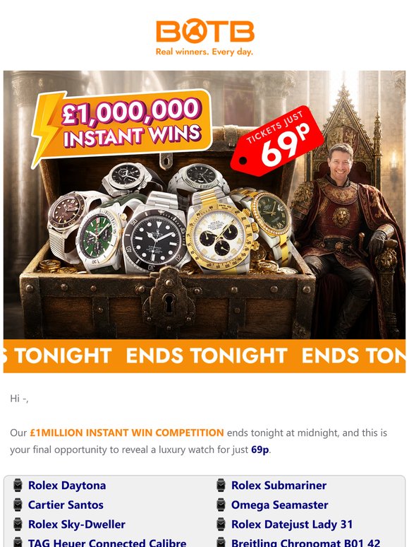 ⌚ Last Chance To Win A Rolex!