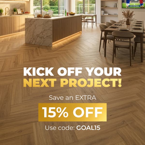 50% OFF flooring plus an extra 15% off