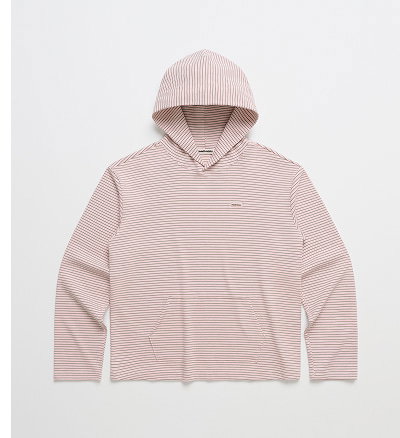 Striped Rib Hoodie - Blush Stripe