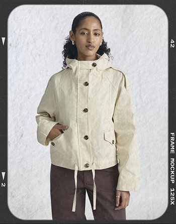 Short Utility Cinch Jacket Bone White