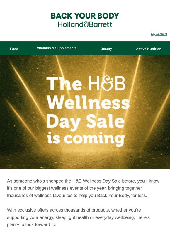The H&B Wellness Day Sale is coming ✨