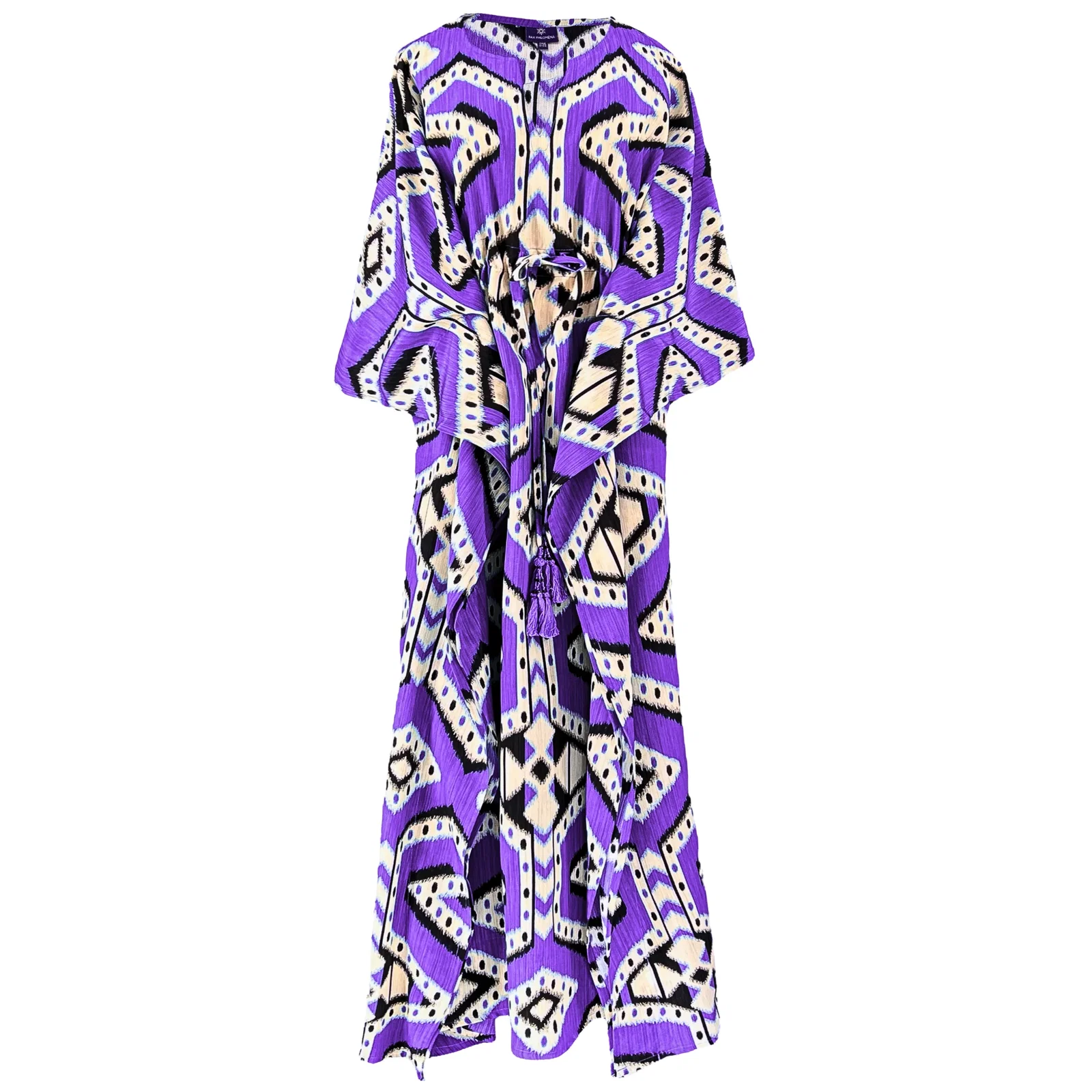 Image of Bukhara Purple Ikat Maxi Kaftan Dress