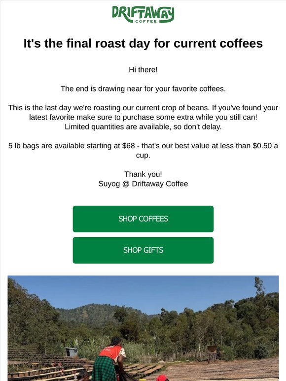 Final few hours for these coffees!