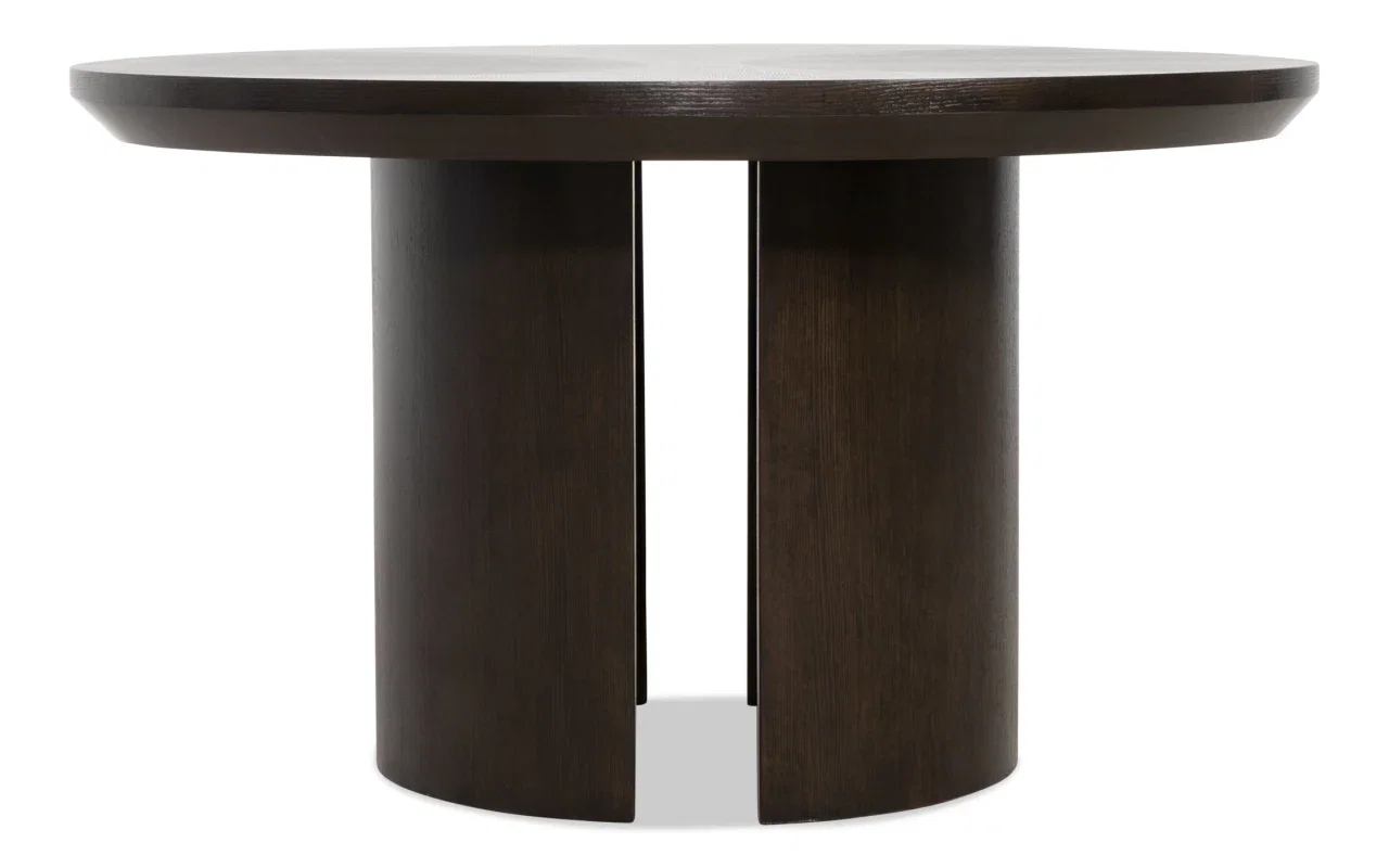 Luxe Brown Round Dining Table