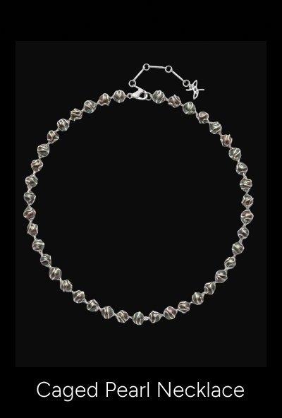 Caged Pearl Necklace