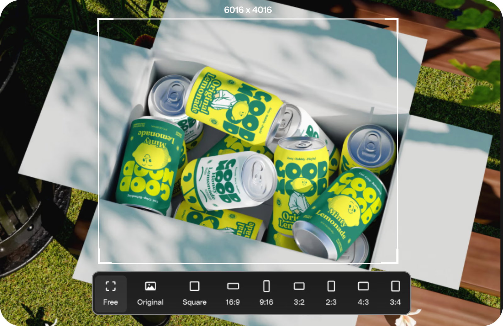 Exact dimensions now shown in our AI image editior crop and expand