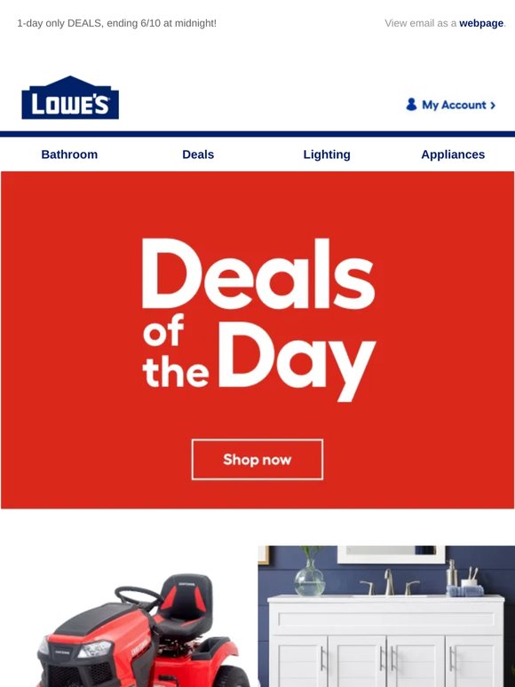 Big savings. One day only.