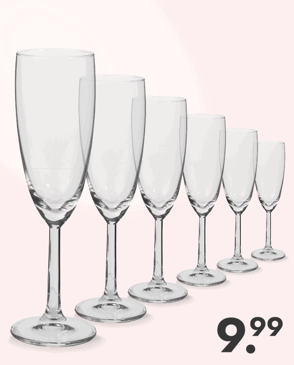 Champagne glazen voor 9.99