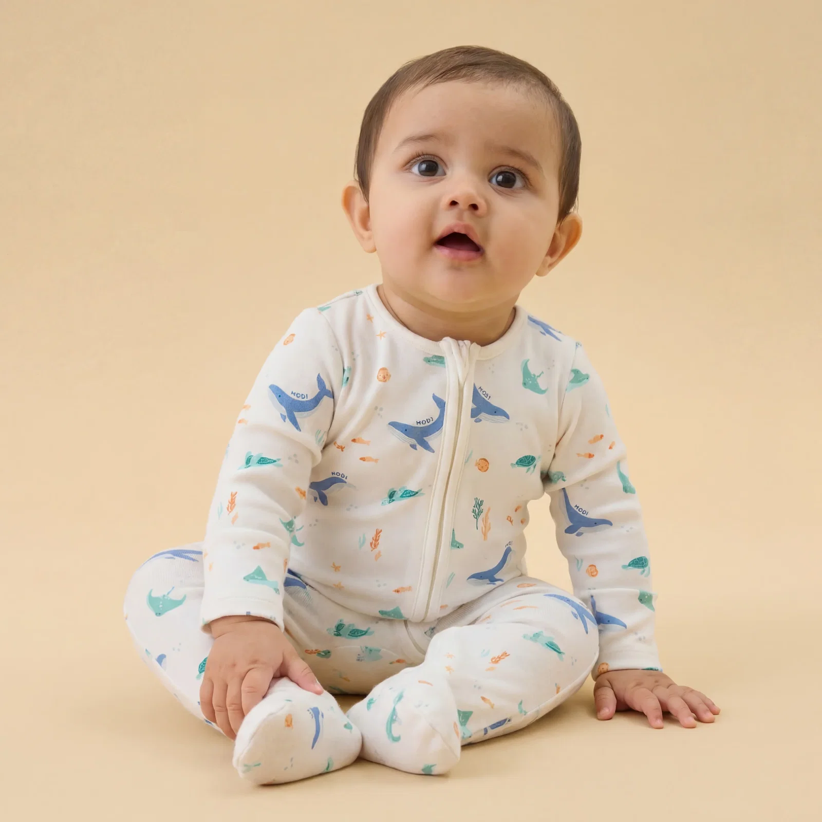 Image of Ocean Dreams Clever Zip Sleepsuit