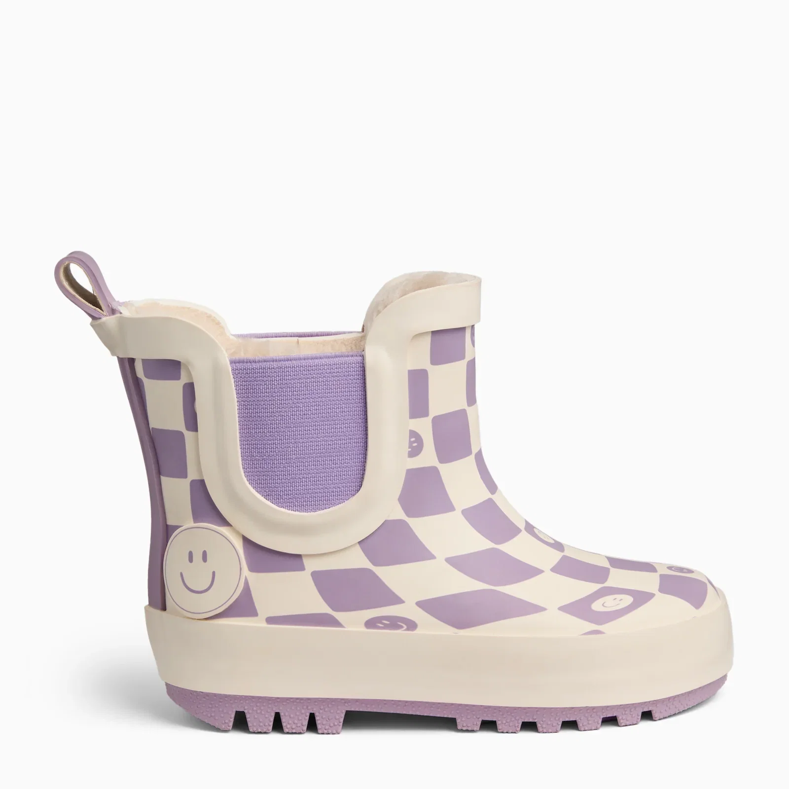 Image of KIDLY by MORI Check Short Wellies - Lilac