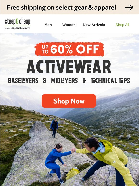 🏃 Activewear up to 60% off