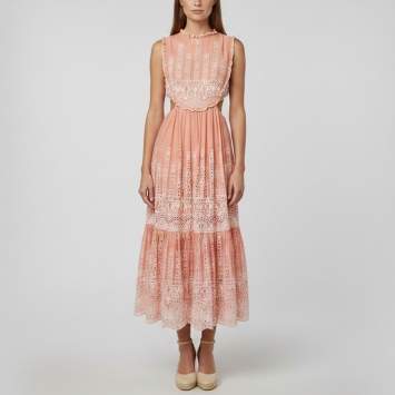 Pink Broderie Anglaise Cotton 