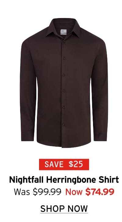 Nightfall Pure Cotton Herringbone Regular Fit Shirt