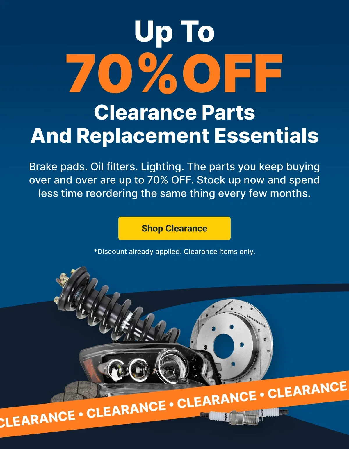 Up To 70% OFF Clearance Parts And Replacement Essentials