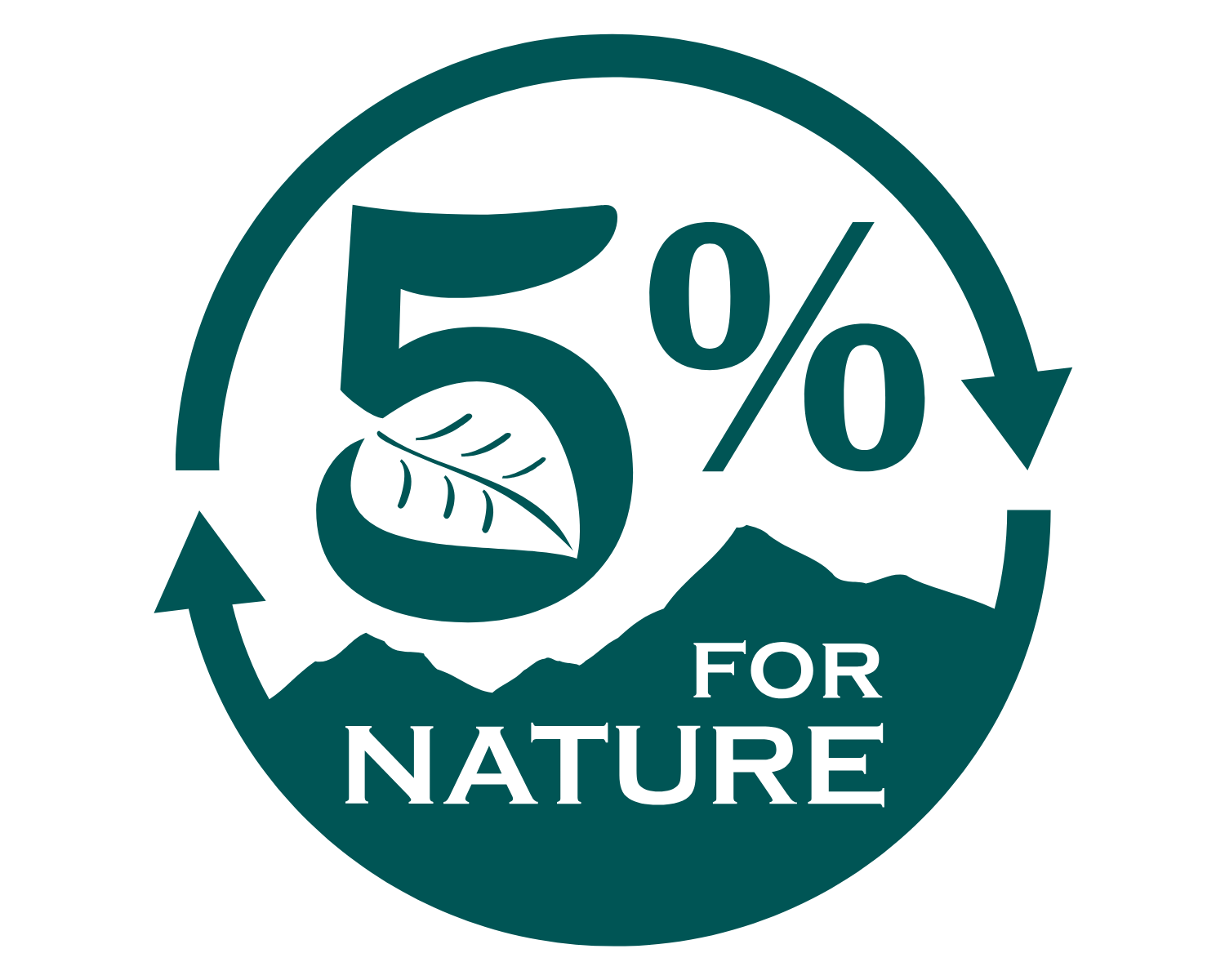 Text: 5% for nature
