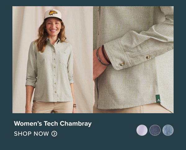 Women's Tech Chambray available in 3 colours. Shop Now.
