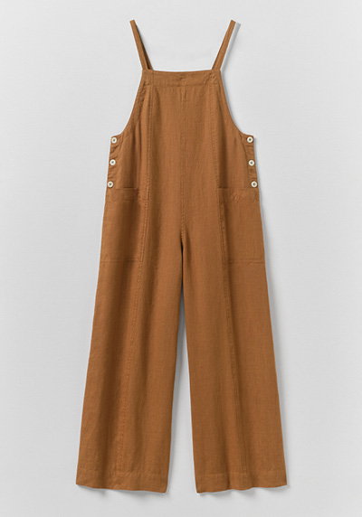 Garment Washed Linen Pocket Jumpsuit