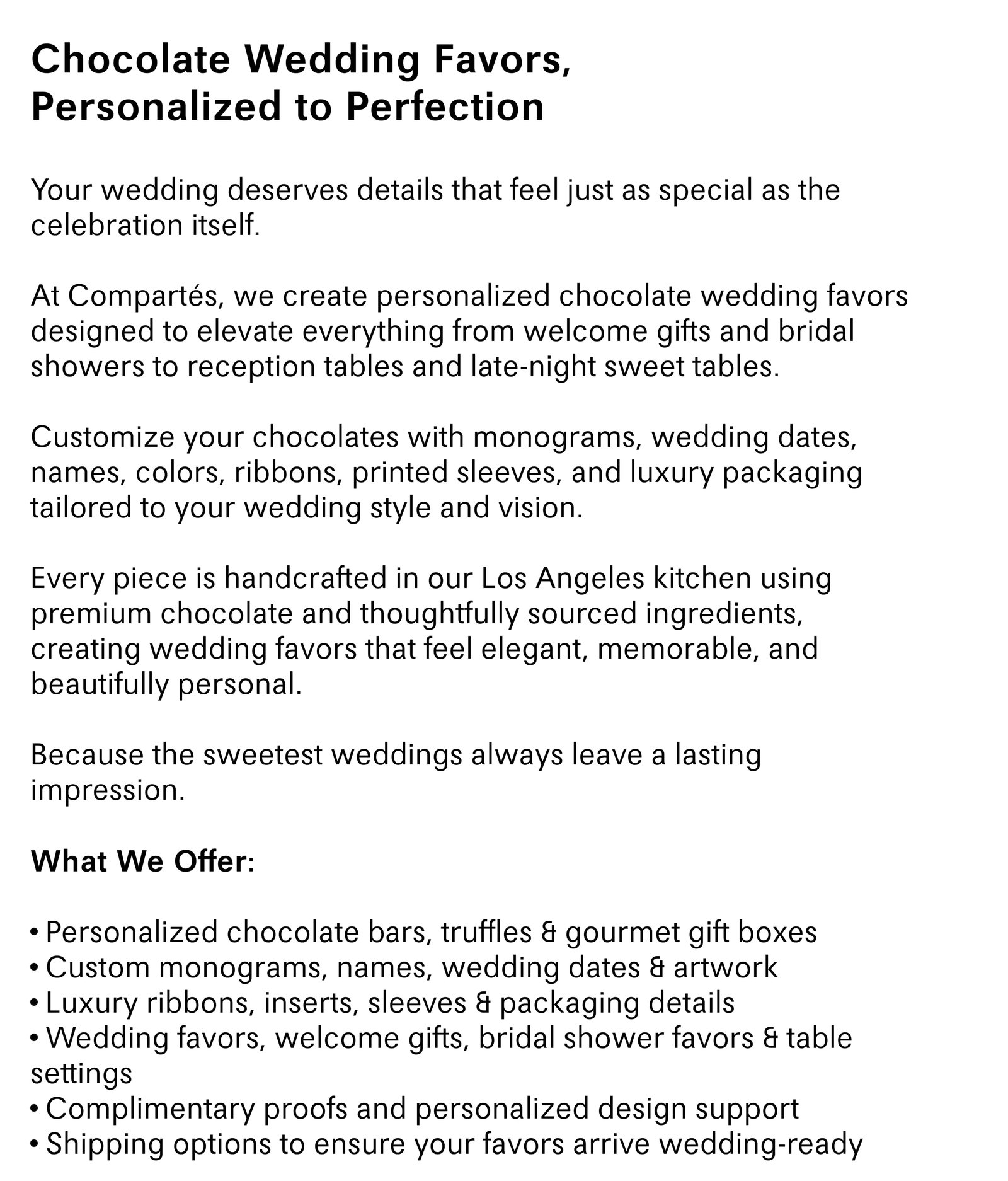Chocolate Wedding Favors,  Personalized to Perfection